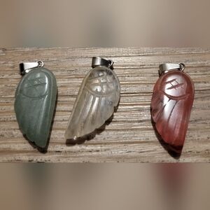 Gemstone Wing Pendant Set